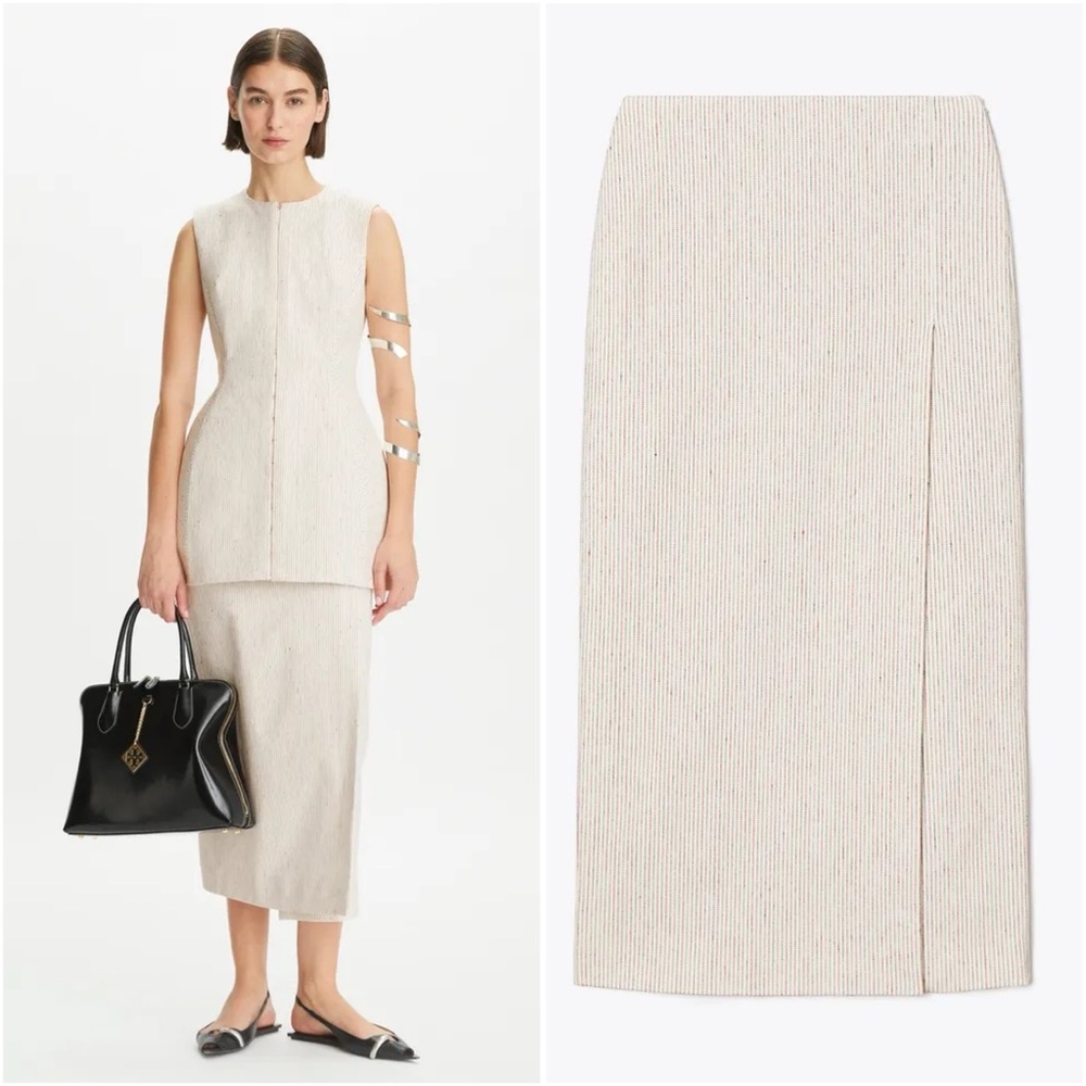 NWT TORY BURCH Linen Wrap Skirt 6 $698